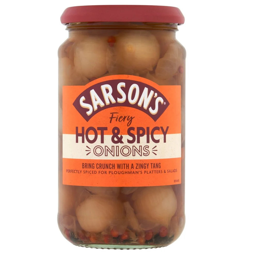Sarsons Silverskin Onions Hot & Spicy 460g