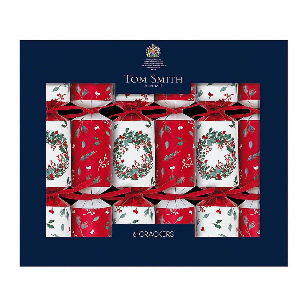 Tom Smith Christmas Crackers #603 Luxury Red White Wreath
