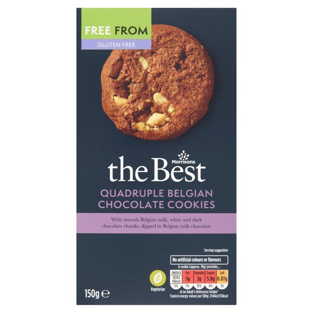 Morrisons The Best Free From Quadruple Choc Cookies 150g