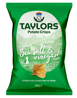 Taylors Sea Salt & Vinegar Crisps 40g x 3