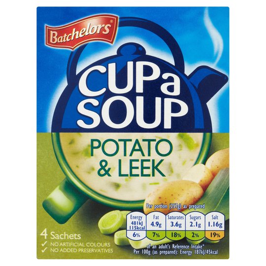 Batchelors Cup A Soup Creamy Potato & Leek 4 sachets