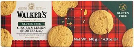 Walkers Gluten Free Shortbread Ginger & Lemon 4.9oz  WLK 1022