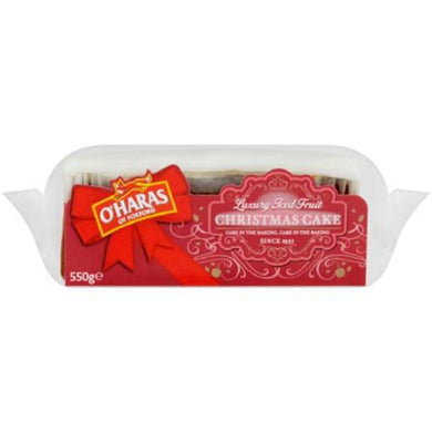 Oharas of Foxford, Luxury Iced Fruit Cake With Marzipan and Icing. 500g BAR -CHRISTMAS