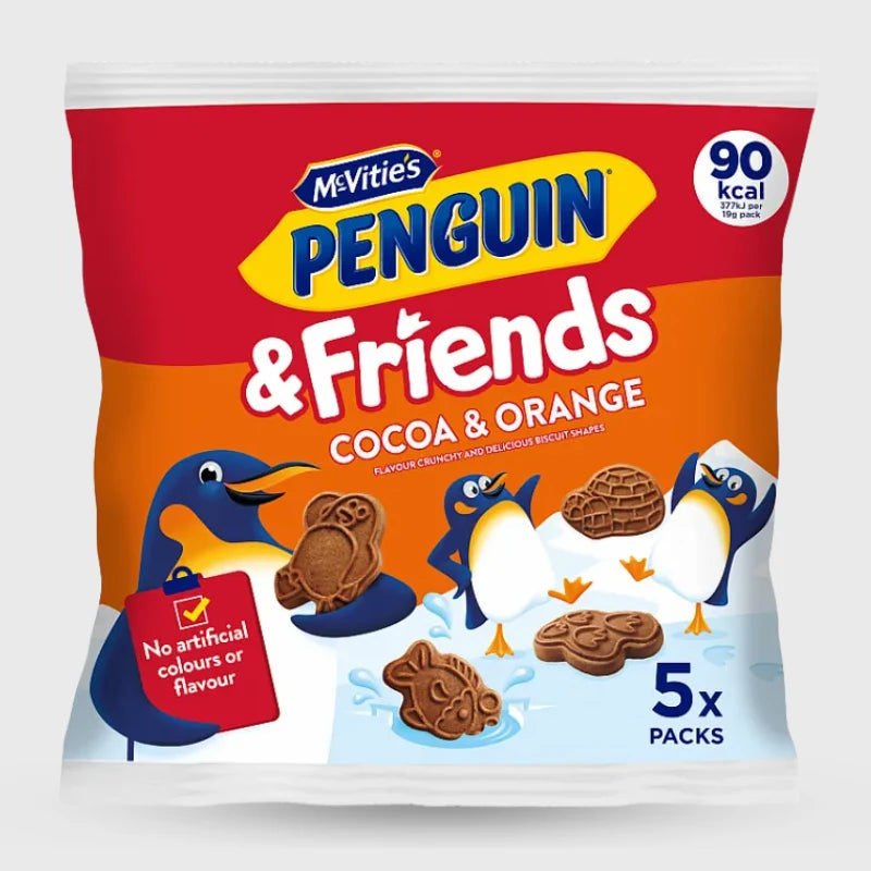 McVities Penguin & Friends Cocoa ORANGE Biscuits 5-pack - 100g