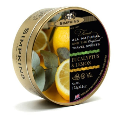 Simpkins Eucalyptus & Lemon Travel Sweet Tin 175g