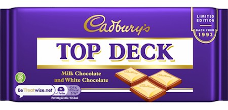 Cadbury Top Deck Milk & White Chocolate Bar 95g