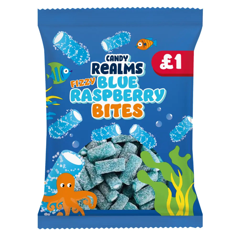 Candy Realms Fizzy Blue Raspberry Bites 170g