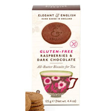 Elegant & English Biscuit  Gluten Free Raspberries & Dark Chocolate 4.4oz