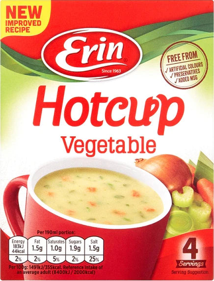 Erin Hot cup Vegetable Cup a Soup x 4 49g – Jolly Grub