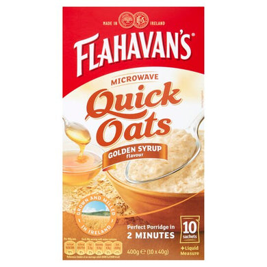 Flahavans Quick Oats Sachets Golden Syrup x 10packets 400G DATED AUG 2024