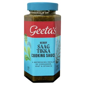 Geeta's Saag Tikka- Spinach Coriander & Mint Cooking Sauce 340g