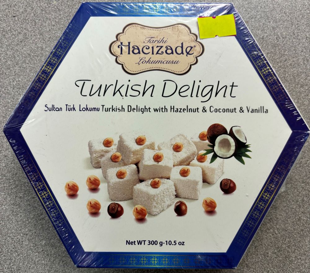 Hacizade Hazelnut, Coconut & Vanilla Turkish Delight 300g - Christmas