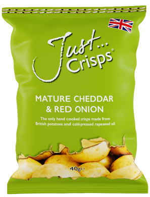 Just Crisps Mature Cheddar & Red Onion - potato chips 40g