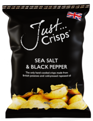 Just Crisps Sea Salt & Black pepper Potato Chips 40g