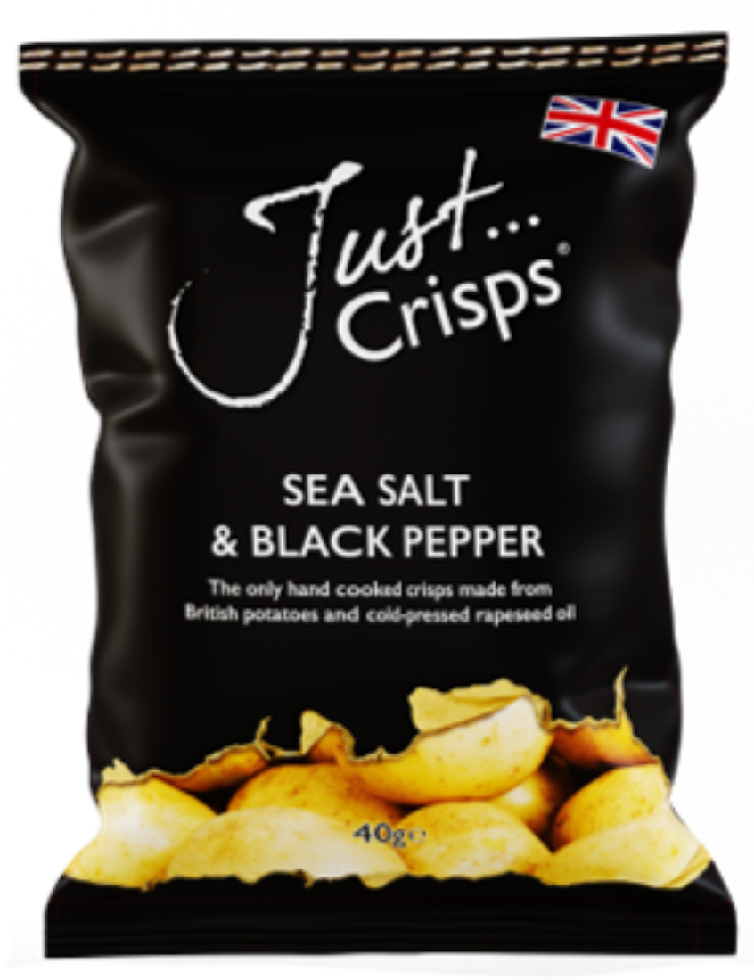 Just Crisps Sea Salt & Black pepper Potato Chips 40g