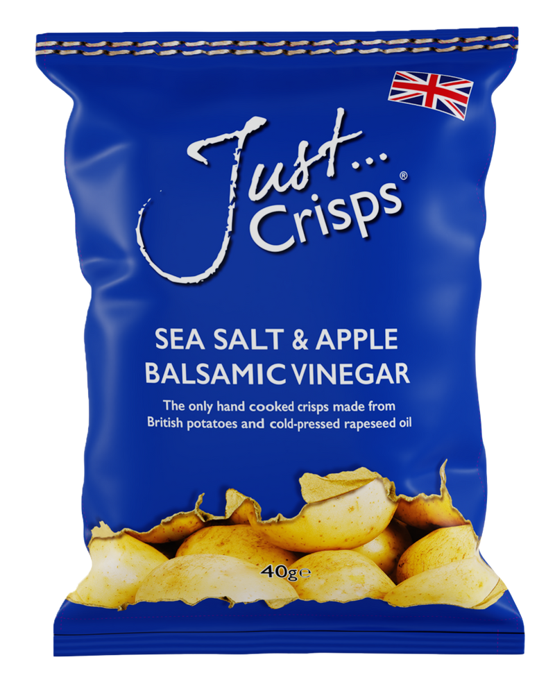 Just Crisps Sea Salt Apple Balsamic Vinegar Crisps 40g Jolly Grub
