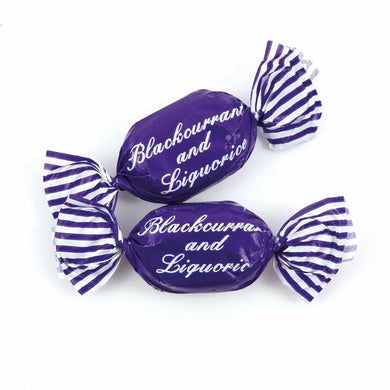 JG Blackcurrant & Liquorice Wrapped Sweets 100g Stockley's