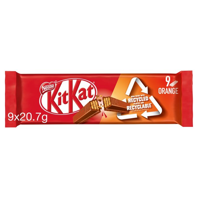 Nestle Kit Kat 2 Finger Orange Chocolate Biscuit 9 Pack