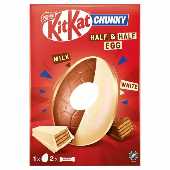 Nestle Kitkat Chunky Giant Milk & White Easter Egg 230g- FRAGILE