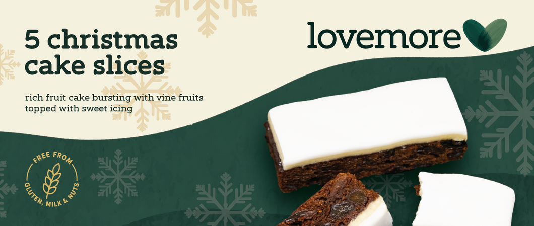 Lovemore Gluten Free Iced Fruit Cake Slices - CHRISTMAS