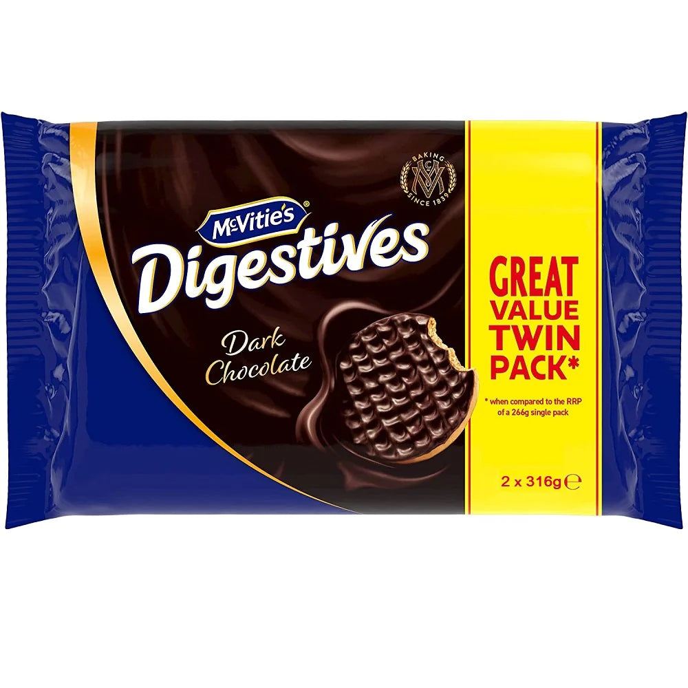 McVities Digestive Dark Chocolate Roll TWIN  pack 2 x 316g