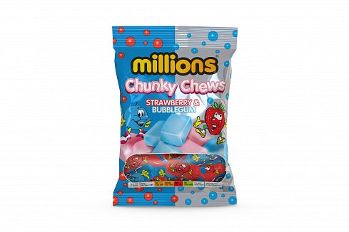 Millions Chunky chews Strawberry & Bubblegum 120g Bag