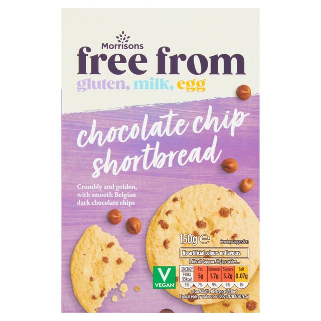 Morrisons Free From Chocolate Chip Vegan Shortbread 150g