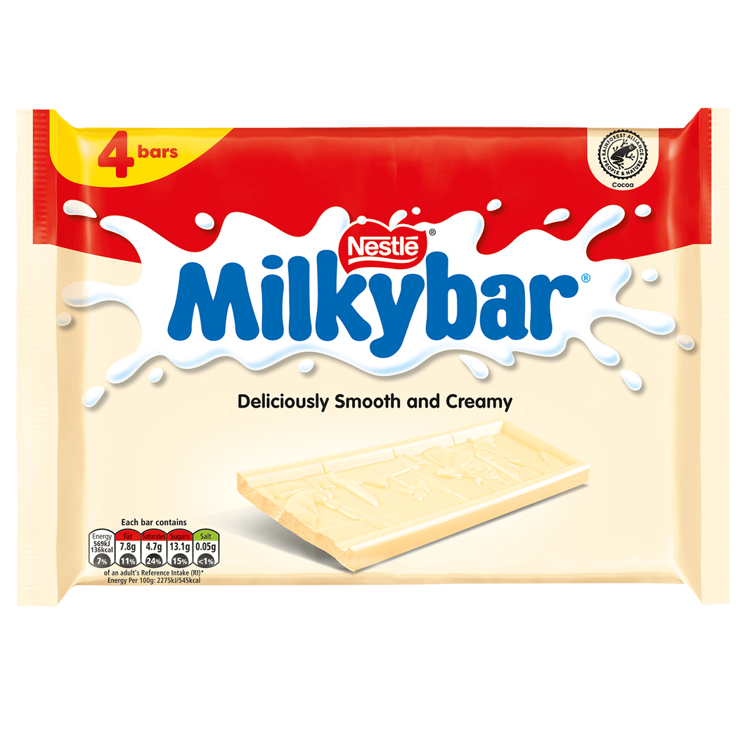 Milky Bar White Chocolate Bar 4 pack 4 x 25g