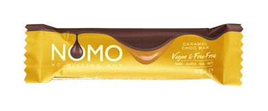 Nomo Caramel Choc Bar 38g - Vegan- Dairy Free - Gluten Free