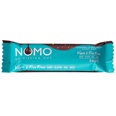 Nomo Caramel & Sea Salt Choc Bar 38g - Vegan- Dairy Free - Gluten Free