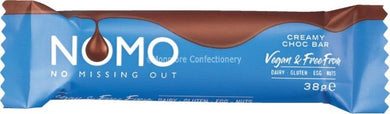 Nomo Creamy Chocolate Bar 38g - Vegan- Dairy Free - Gluten Free