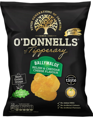 O'Donnells Ballymaloe Relish & Cheddar Cheese Flavour Crisps 47g x 6
