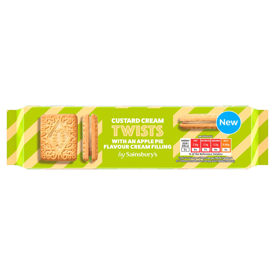 Sainsbury's Custard Creams Twists Apple Pie Flavour 150g