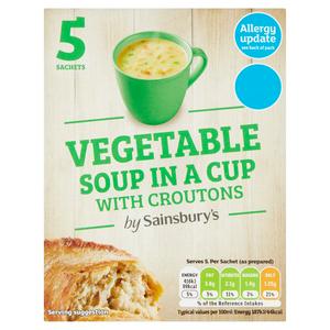 Sainsbury's Vegetable Soup in a Cup with Croutons x5 23g