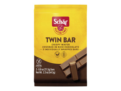 Schar Gluten Free Twin Bar Crispy Wafer Chocolate Covered 2.3oz