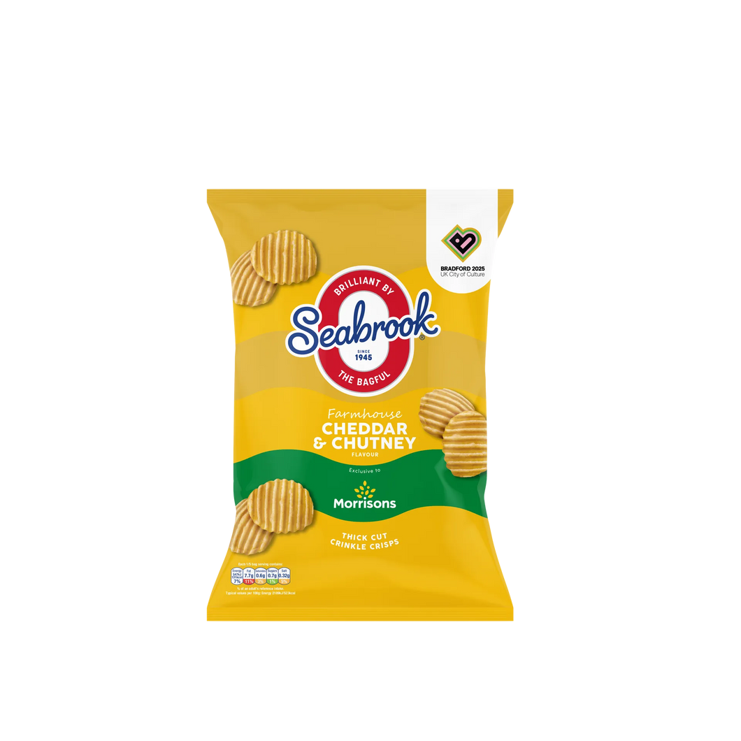 Seabrook Cheddar & Chutney Flavour Crisps 125g Bag