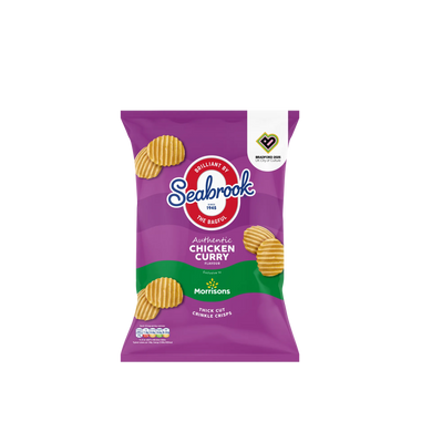 Seabrook Chicken Curry Flavour Crisps 125g Bag - vegan