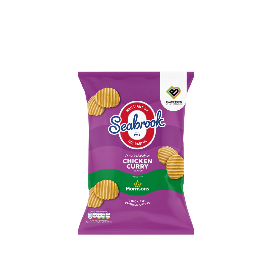 Seabrook Chicken Curry Flavour Crisps 125g Bag - vegan