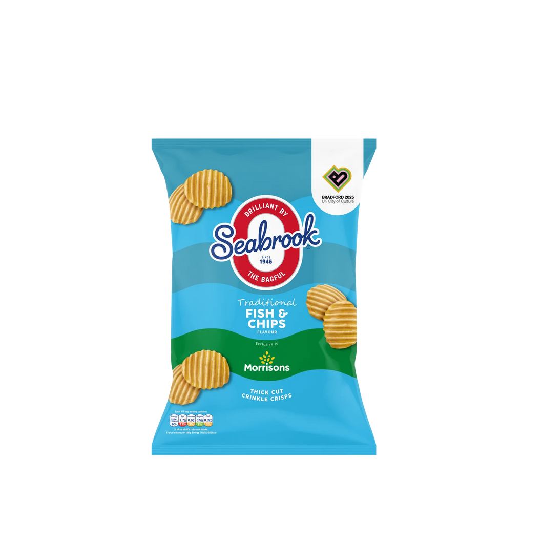 Seabrook Fish & Chips Flavour Crisps 125g Bag