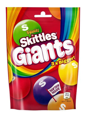 Skittles Giants Vegan Chewy Sweets Fruit Flavoured Pouch Bag Large 132g