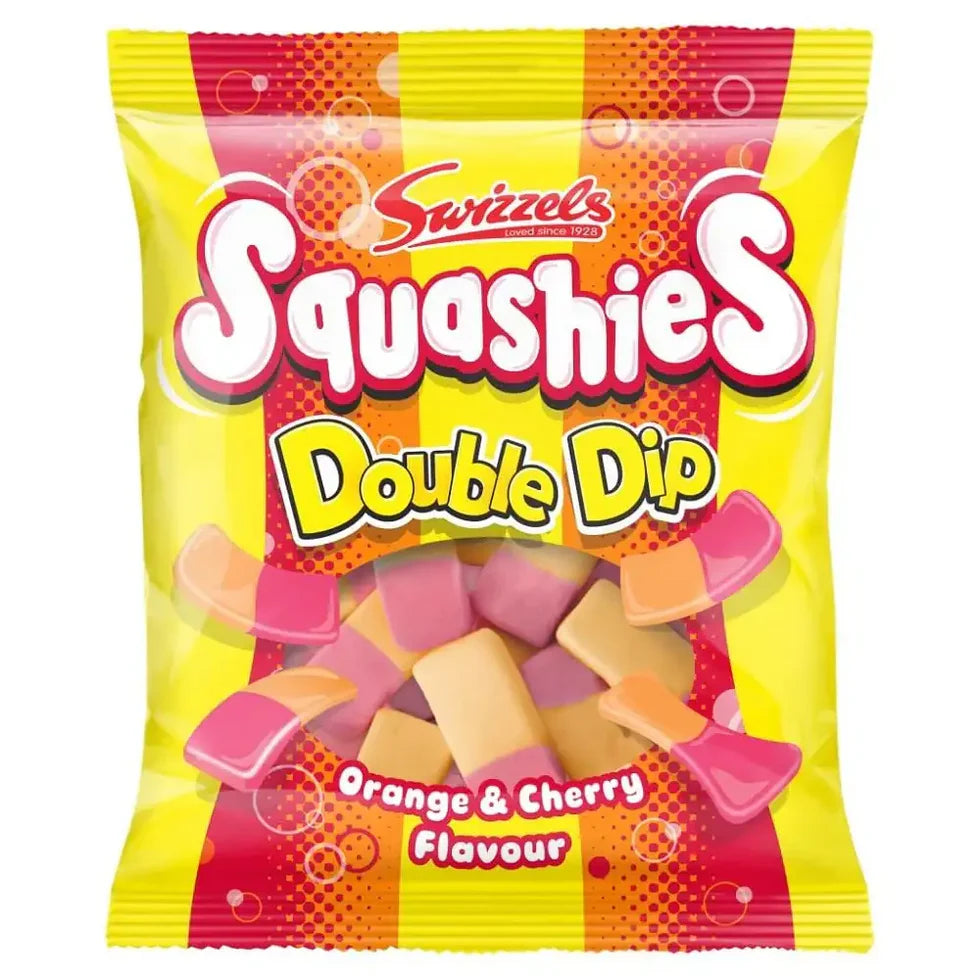 Swizzels Matlow Squashies Double Dip Orange & Cherry Bag 120g – Jolly Grub