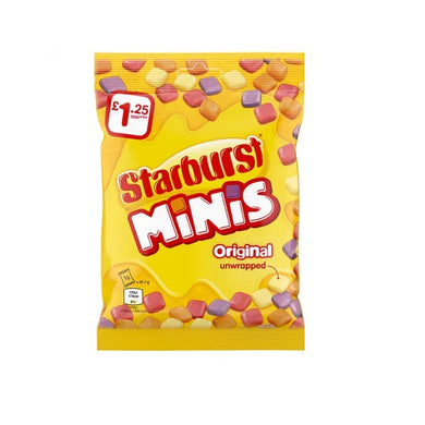 Starburst Minis Vegan Chewy Sweets Fruit Flavoured Treat Bag 125g - vegan
