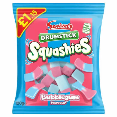 Swizzels Matlow Drumstick Squashies Bubblegum Flavour Bag 120g