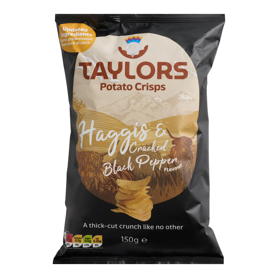 Taylors Haggis and Cracked Black Pepper Potato Chips Crisps 5.3oz