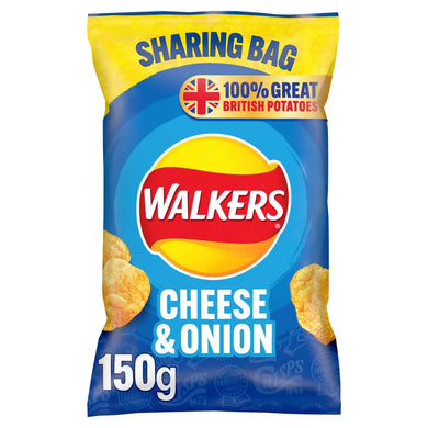 Walkers Crisps Cheese & Onion Sharing LARGE BAG 150g