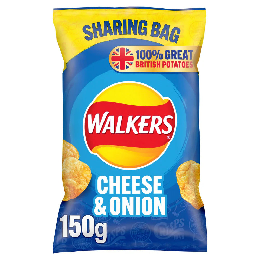 Walkers Crisps Cheese & Onion Sharing LARGE BAG 150g