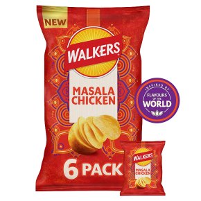 Walkers Crisps Masala Chicken Flavoured Crisps 6 x 25g Bag Vegetarian
