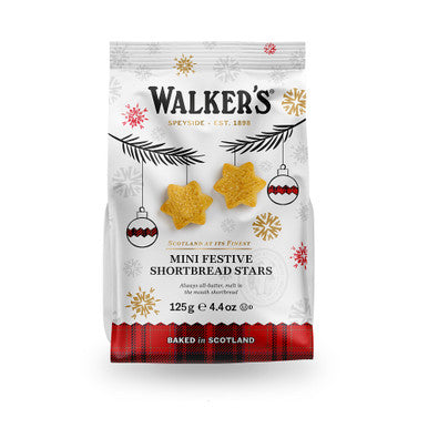 Walkers Shortbread Mini Festive Stars Bag 4.4oz # 1816 CHRISTMAS