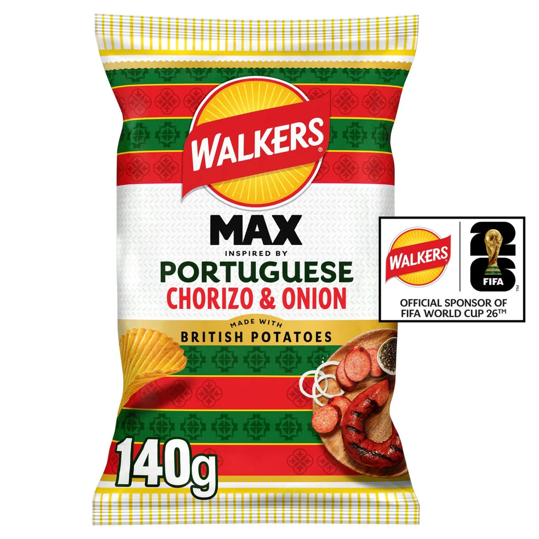 Walkers Max Portuguese Chorizo & Onion Crisps 140g