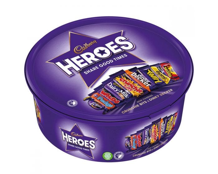 Cadbury Heroes Chocolate Tub 550g CHRISTMAS